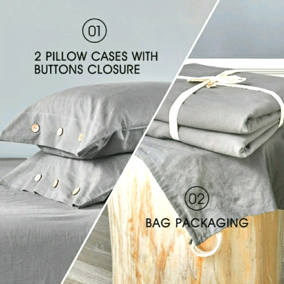 ⭐🆕 Light Grey Farmhouse Duvet Cover set - Picture 5 of 9